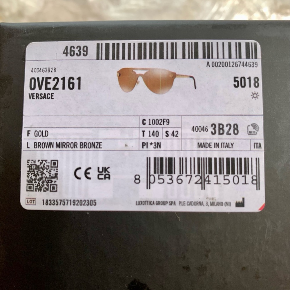 NWT gold Versace sunglasses 2161 - Picture 6 of 12